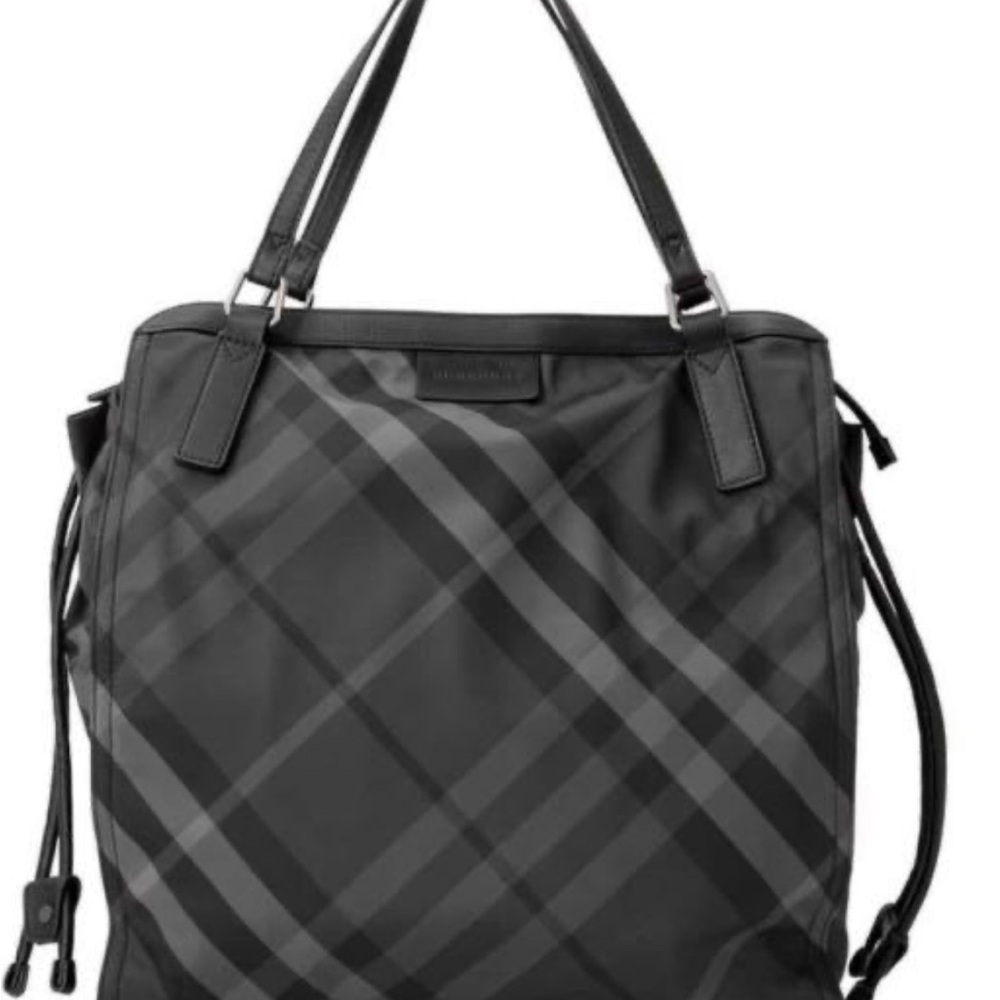Burberry Black Check Tote Bag